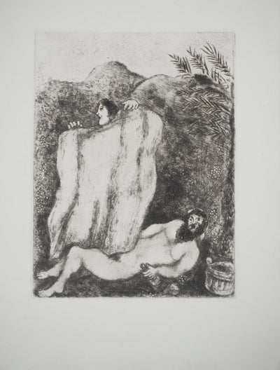 Marc CHAGALL : Le manteau de Noé, c, Gravure originale (vue générale) - Crédit photo : Galerie Art.Paris