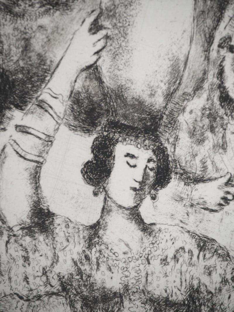 Marc CHAGALL : Rébecca à la fontaine, c, Gravure originale (photo de détail 3) - Crédit photo : Galerie Art.Paris