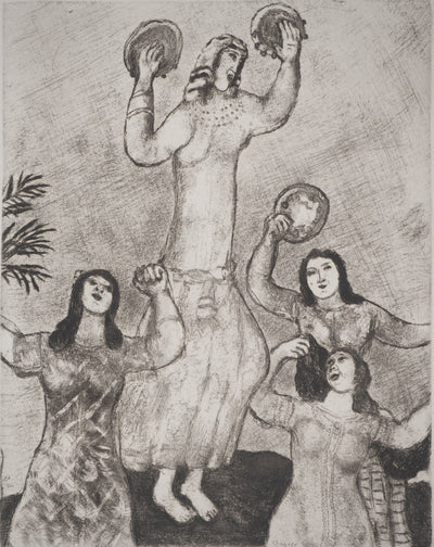 Marc CHAGALL : Danse de Marie, sœur de Moïse, c, Gravure originale (photo de détail 3) - Crédit photo : Galerie Art.Paris