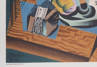 Juan GRIS : Nature morte cubiste, Affiche en lithographie signée