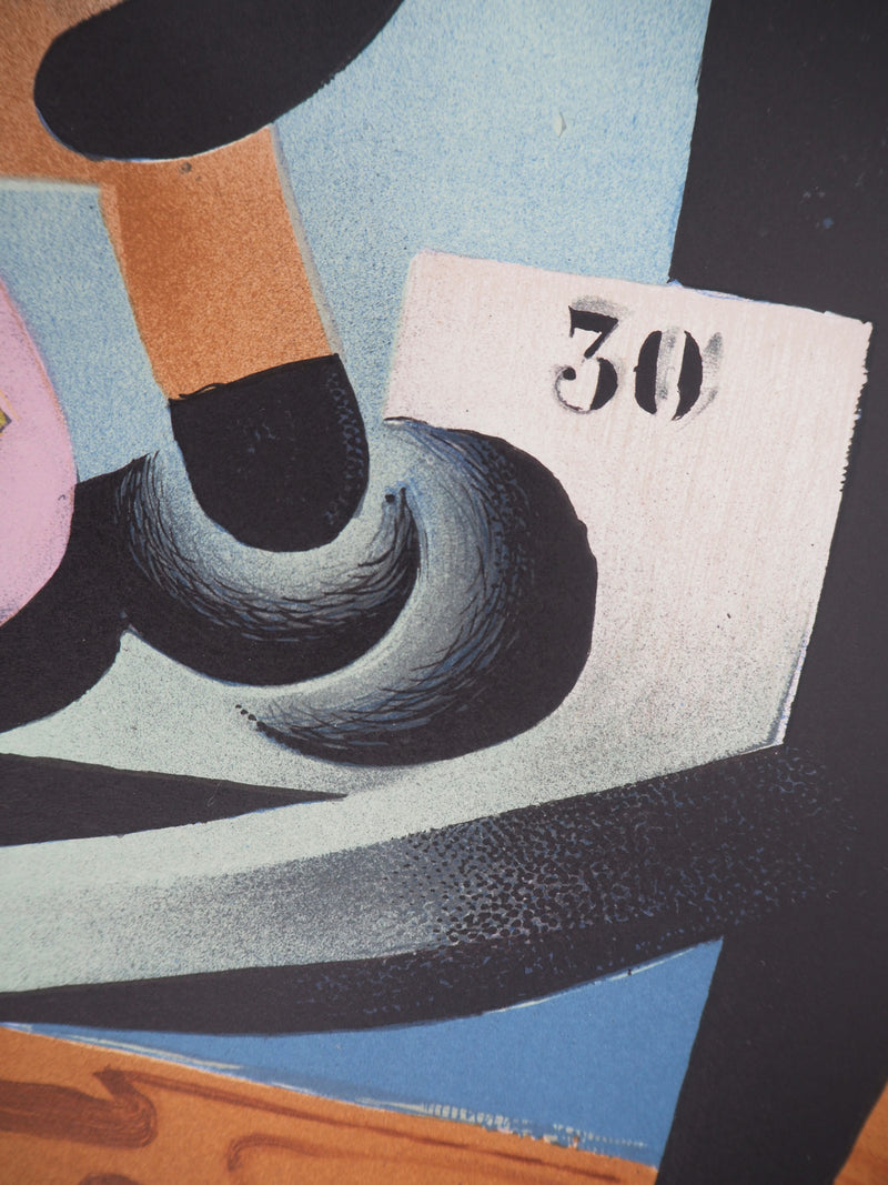 Juan GRIS : Nature morte cubiste, Affiche en lithographie signée
