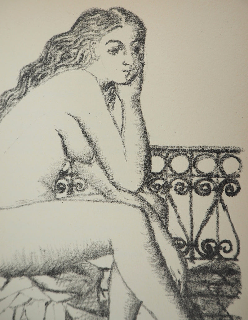Paul DELVAUX : Nu pensi, Lithographie originale (photo de détail 4) - Crédit photo : Galerie Art.Paris