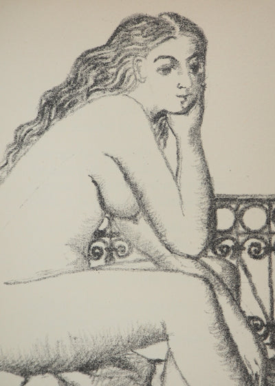 Paul DELVAUX : Nu pensi, Lithographie originale (photo de détail 5) - Crédit photo : Galerie Art.Paris