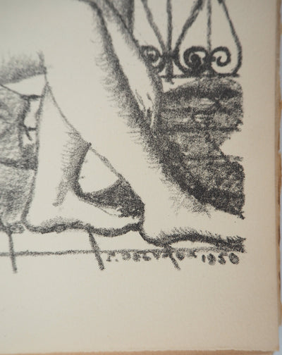 Paul DELVAUX : Nu pensi, Lithographie originale (photo de détail 6) - Crédit photo : Galerie Art.Paris