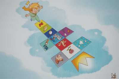 Antoine DE SAINT-EXUPERY et Jordi NEF : Le Petit Prince joue à la marelle, Lithographie signée