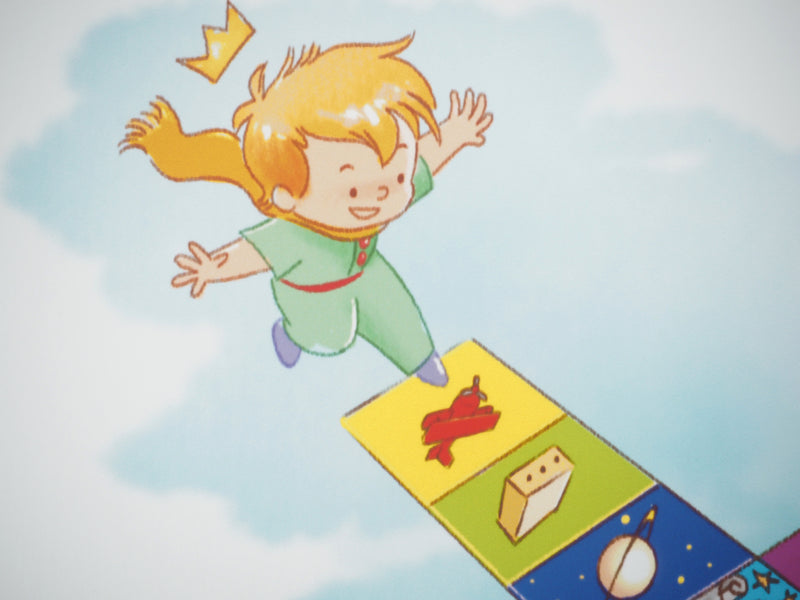 Antoine DE SAINT-EXUPERY et Jordi NEF : Le Petit Prince joue à la marelle, Lithographie signée