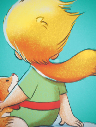 Antoine DE SAINT-EXUPERY et Jordi NEF : Le Petit Prince et son ami le renard, Lithographie signée