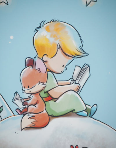 Antoine DE SAINT-EXUPERY et Jordi NEF : Le Petit Prince sur la planète fleurie, Lithographie signée