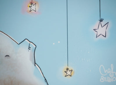 Antoine DE SAINT-EXUPERY et Jordi NEF : Le Petit Prince sur la planète fleurie, Lithographie signée