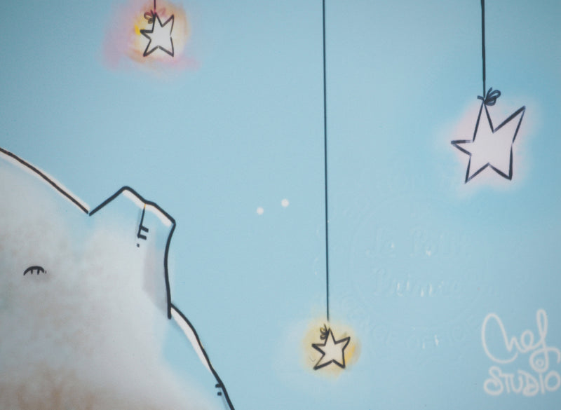 Antoine DE SAINT-EXUPERY et Jordi NEF : Le Petit Prince sur la planète fleurie, Lithographie signée