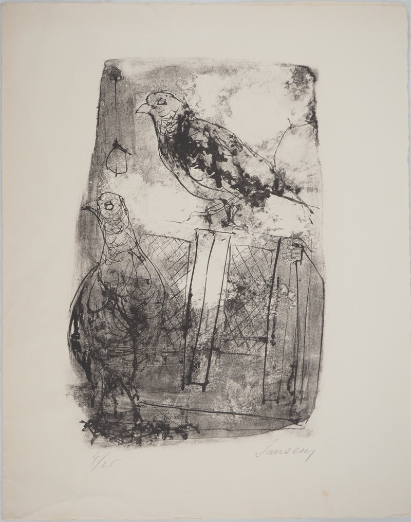 Jean JANSEM : Les oiseaux, Lithographie originale (vue générale) - Crédit photo : Galerie Art.Paris