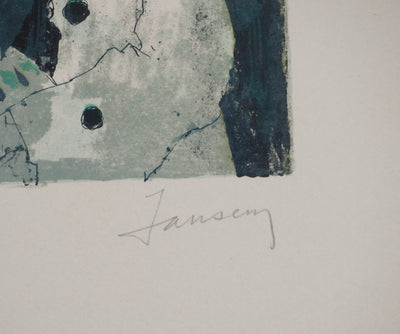 Jean JANSEM : Les amants au clair de lune, Lithographie originale (photo de détail 2) - Crédit photo : Galerie Art.Paris