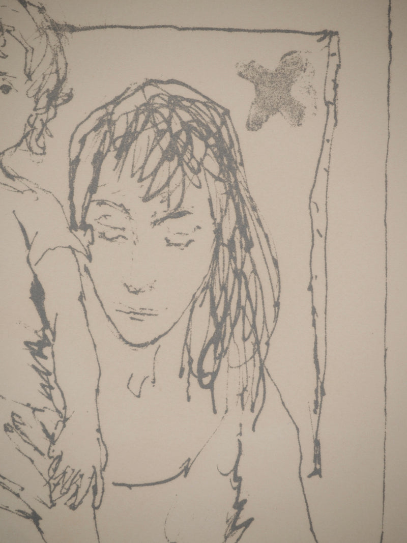 Jean JANSEM : Petit garçon et sa mère, Lithographie originale (photo de détail 4) - Crédit photo : Galerie Art.Paris