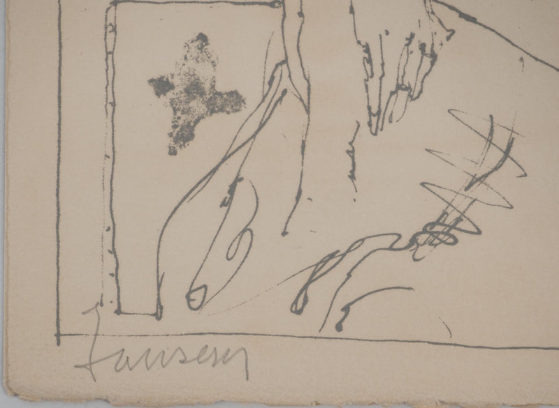 Jean JANSEM : Petit garçon et sa mère, Lithographie originale (photo de détail 2) - Crédit photo : Galerie Art.Paris