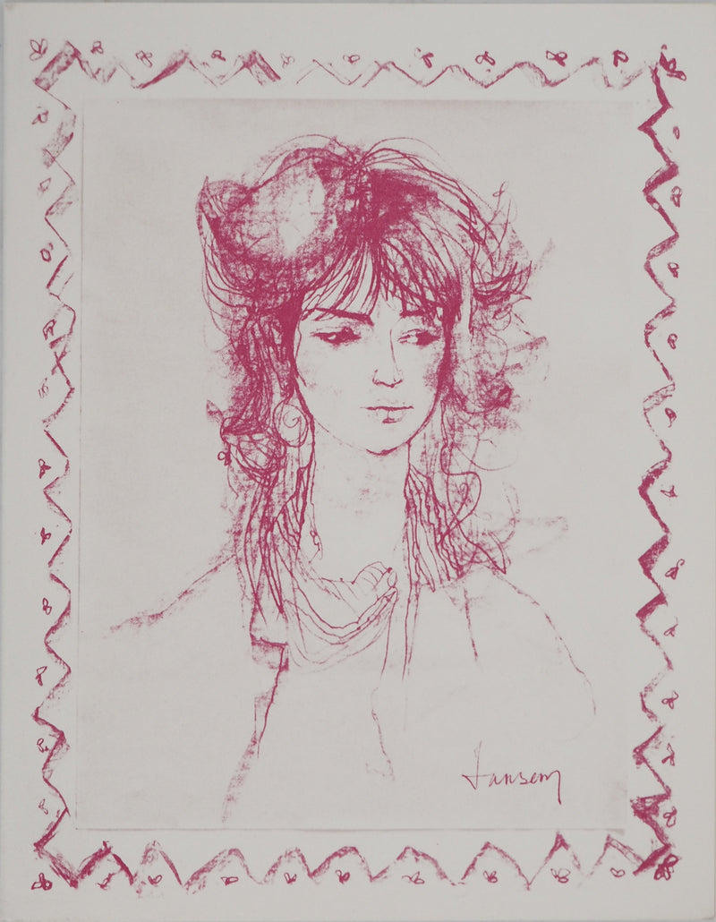 Jean JANSEM : Portrait de Lydie, Lithographie originale (vue générale) - Crédit photo : Galerie Art.Paris