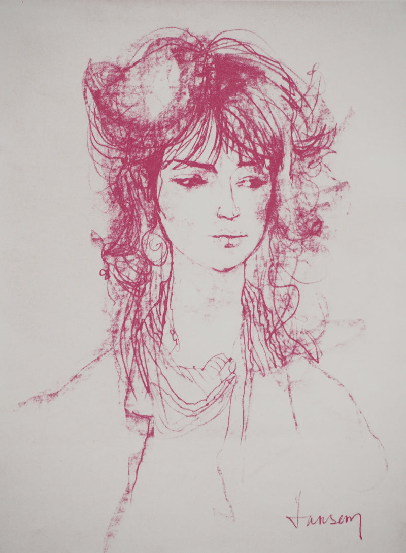 Jean JANSEM : Portrait de Lydie, Lithographie originale (photo de détail 3) - Crédit photo : Galerie Art.Paris