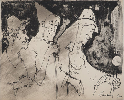 Jean JANSEM : Les trois pèlerins, Lithographie originale (vue générale) - Crédit photo : Galerie Art.Paris