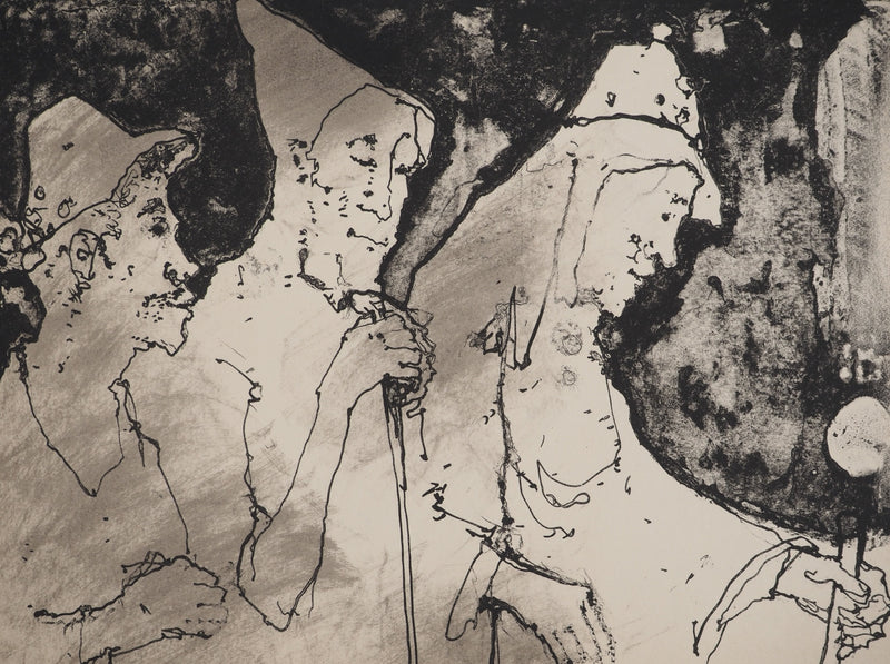 Jean JANSEM : Les trois pèlerins, Lithographie originale (photo de détail 3) - Crédit photo : Galerie Art.Paris