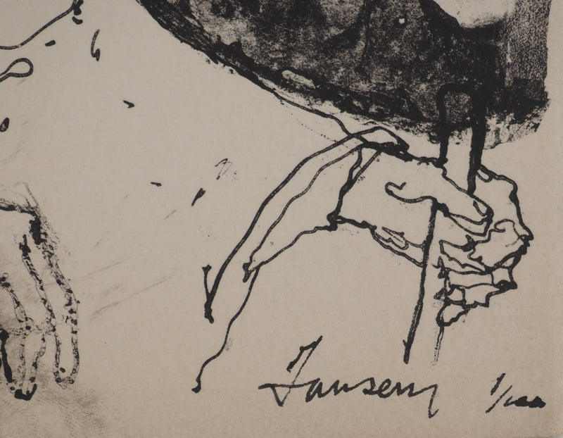 Jean JANSEM : Les trois pèlerins, Lithographie originale (photo de détail 2) - Crédit photo : Galerie Art.Paris