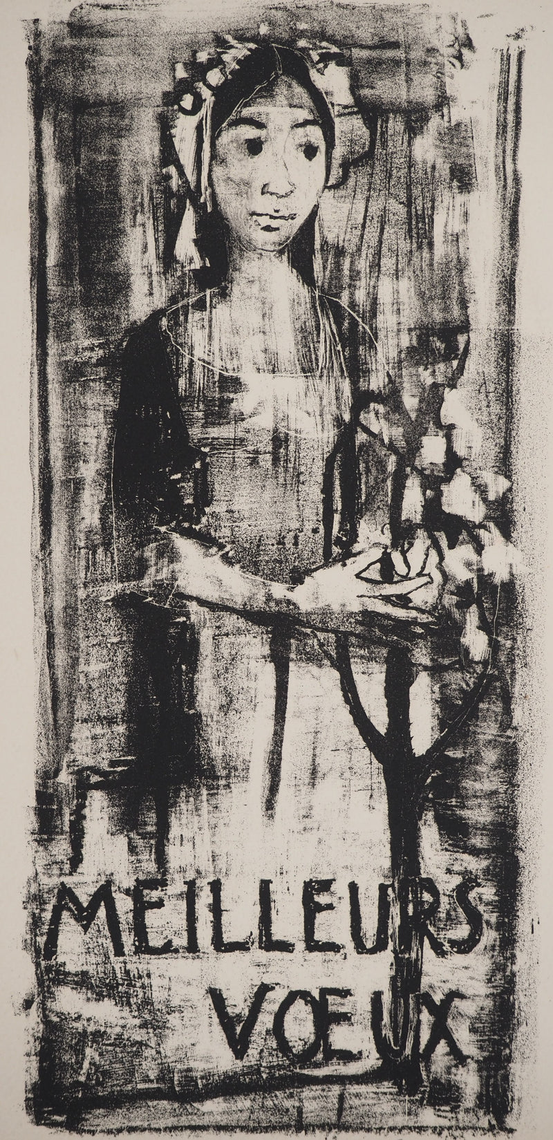 Jean JANSEM : Jeune paysanne , Lithographie originale (photo de détail 3) - Crédit photo : Galerie Art.Paris