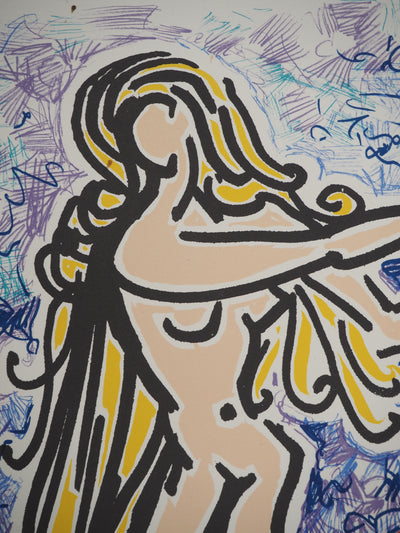 Salvador DALI : Les Vitraux : La vierge et le rhinocéros, Lithographie originale (photo de détail 4) - Crédit photo : Galerie Art.Paris