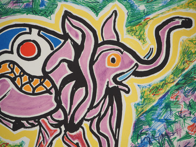 Salvador DALI : Les Vitraux : L'éléphant et la cigogne, Lithographie originale (photo de détail 4) - Crédit photo : Galerie Art.Paris