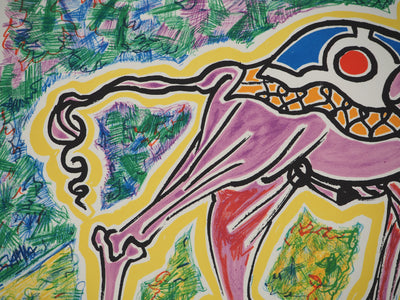 Salvador DALI : Les Vitraux : L'éléphant et la cigogne, Lithographie originale (photo de détail 5) - Crédit photo : Galerie Art.Paris