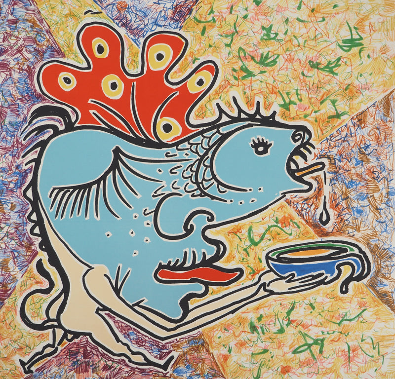 Salvador DALI : Les Vitraux : Le poisson, Lithographie originale (photo de détail 3) - Crédit photo : Galerie Art.Paris