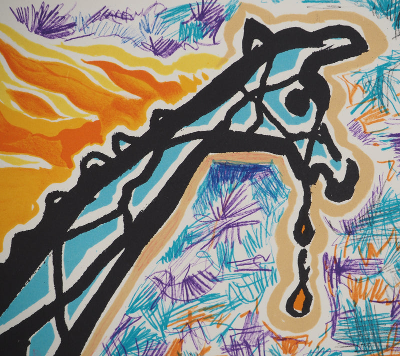 Salvador DALI : Les Vitraux : La girafe en feu, Lithographie originale (photo de détail 4) - Crédit photo : Galerie Art.Paris