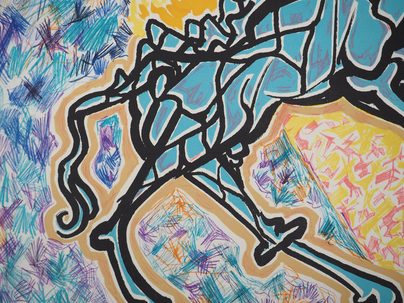 Salvador DALI : Les Vitraux : La girafe en feu, Lithographie originale (photo de détail 5) - Crédit photo : Galerie Art.Paris