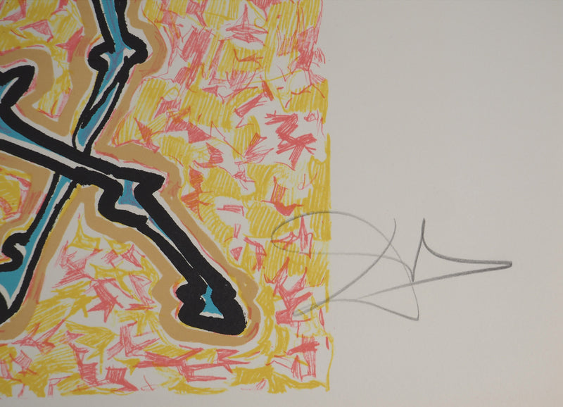 Salvador DALI : Les Vitraux : La girafe en feu, Lithographie originale (photo de détail 2) - Crédit photo : Galerie Art.Paris