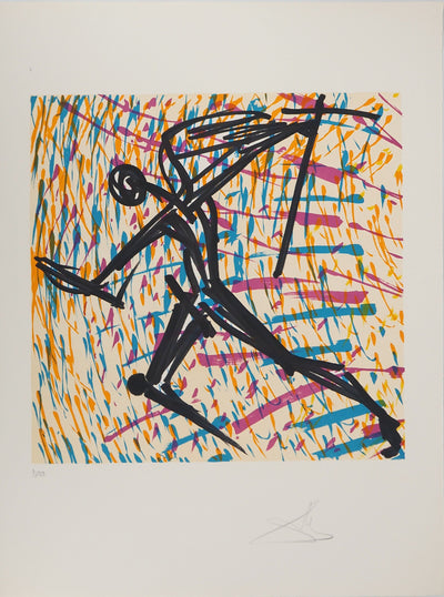 Salvador DALI : Les Vitraux : L'ange, Lithographie originale (vue générale) - Crédit photo : Galerie Art.Paris