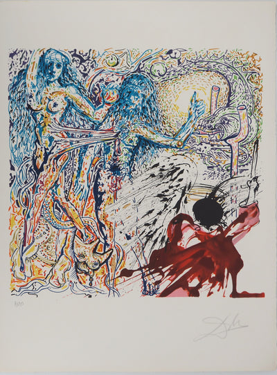Salvador DALI : Les Vitraux : Le Paradis perdu, Lithographie originale (vue générale) - Crédit photo : Galerie Art.Paris