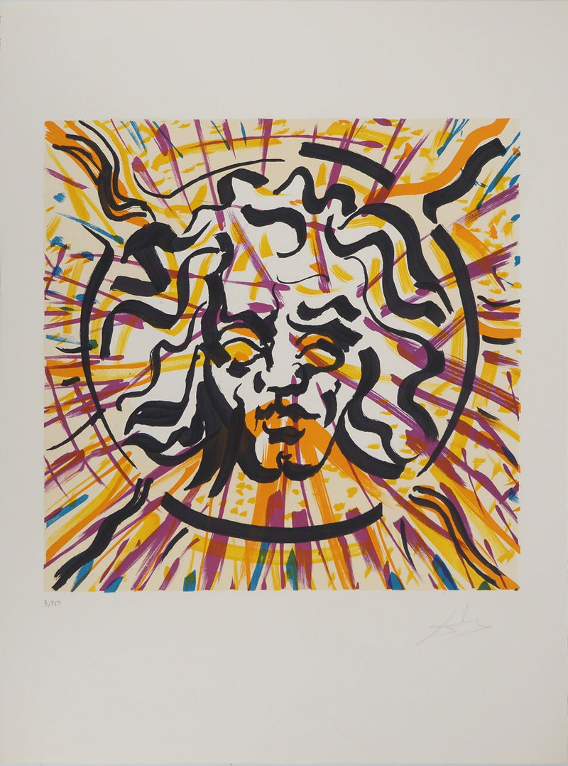 Salvador DALI : Les Vitraux : Le soleil, Lithographie originale (vue générale) - Crédit photo : Galerie Art.Paris