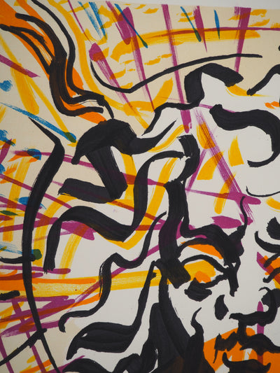 Salvador DALI : Les Vitraux : Le soleil, Lithographie originale (photo de détail 4) - Crédit photo : Galerie Art.Paris