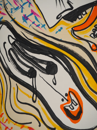 Salvador DALI : Les Vitraux : Les amants, Lithographie originale (photo de détail 4) - Crédit photo : Galerie Art.Paris