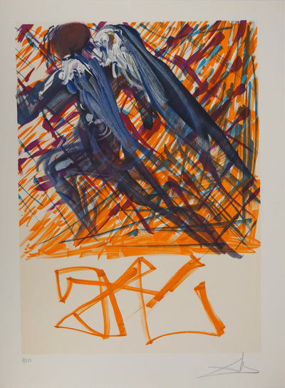 Salvador DALI : Les Vitraux : L'Archange, Lithographie originale (vue générale) - Crédit photo : Galerie Art.Paris
