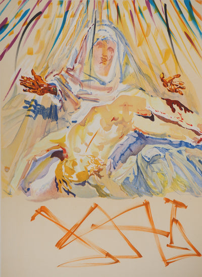 Salvador DALI : Les Vitraux : La Madone, Lithographie originale (photo de détail 3) - Crédit photo : Galerie Art.Paris