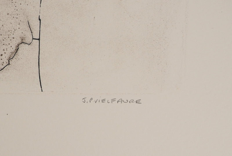 Jean-Pierre VIELFAURE : Composition abstraite, Lithographie originale (photo de détail 2) - Crédit photo : Galerie Art.Paris