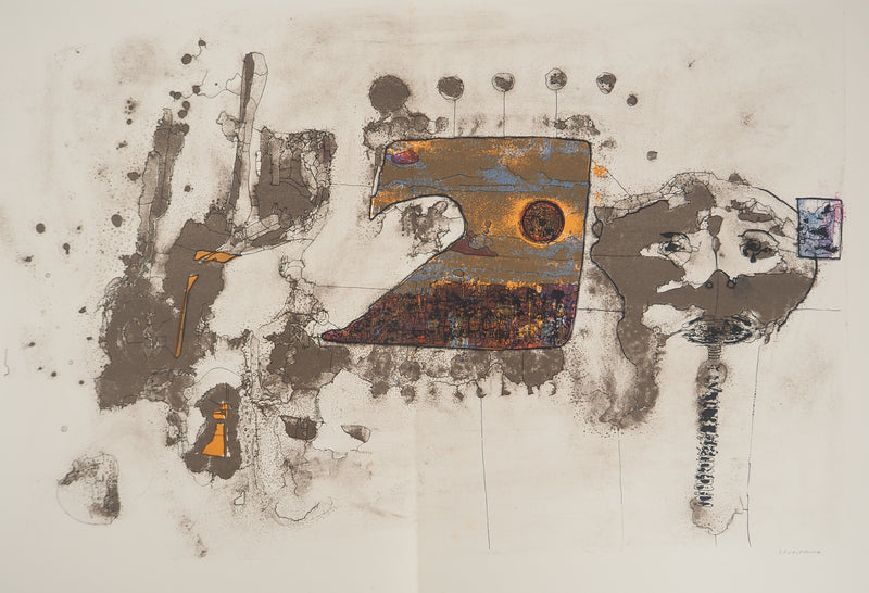 Jean-Pierre VIELFAURE : Composition abstraite, Lithographie originale (photo de détail 3) - Crédit photo : Galerie Art.Paris