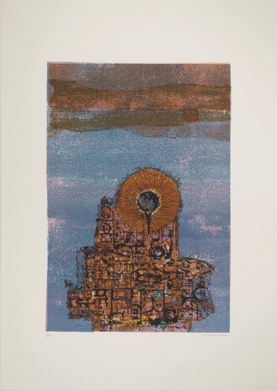 Jean-Pierre VIELFAURE : Tournesol céleste, Lithographie originale (vue générale) - Crédit photo : Galerie Art.Paris