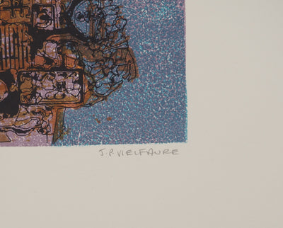 Jean-Pierre VIELFAURE : Tournesol céleste, Lithographie originale (photo de détail 2) - Crédit photo : Galerie Art.Paris