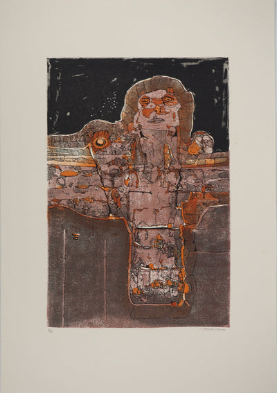 Jean-Pierre VIELFAURE : Le géant de pierre, Lithographie originale (vue générale) - Crédit photo : Galerie Art.Paris