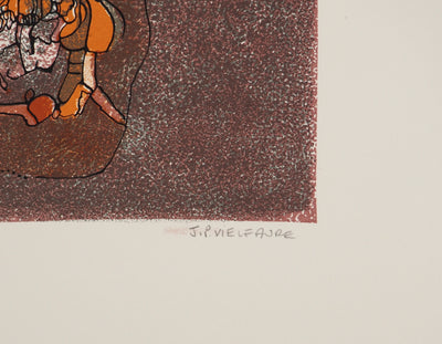 Jean-Pierre VIELFAURE : Le géant de pierre, Lithographie originale (photo de détail 2) - Crédit photo : Galerie Art.Paris