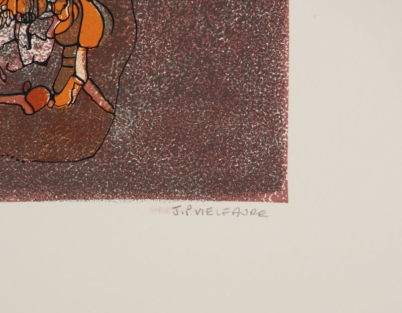 Jean-Pierre VIELFAURE : Le géant de pierre, Lithographie originale (photo de détail 2) - Crédit photo : Galerie Art.Paris