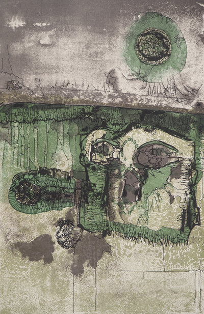 Jean-Pierre VIELFAURE : Composition verte, Lithographie originale (photo de détail 3) - Crédit photo : Galerie Art.Paris