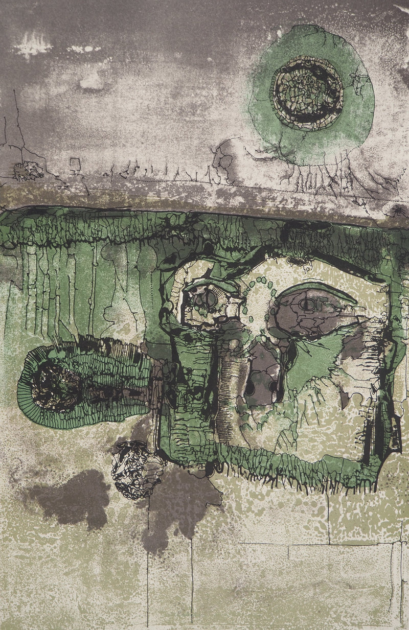 Jean-Pierre VIELFAURE : Composition verte, Lithographie originale (photo de détail 3) - Crédit photo : Galerie Art.Paris