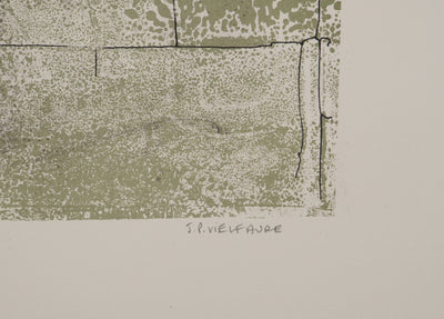 Jean-Pierre VIELFAURE : Composition verte, Lithographie originale (photo de détail 2) - Crédit photo : Galerie Art.Paris