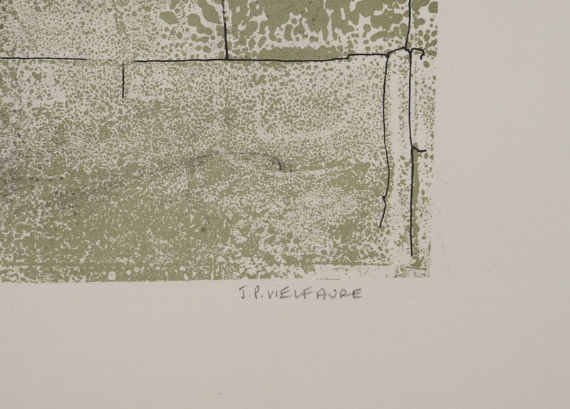 Jean-Pierre VIELFAURE : Composition verte, Lithographie originale (photo de détail 2) - Crédit photo : Galerie Art.Paris
