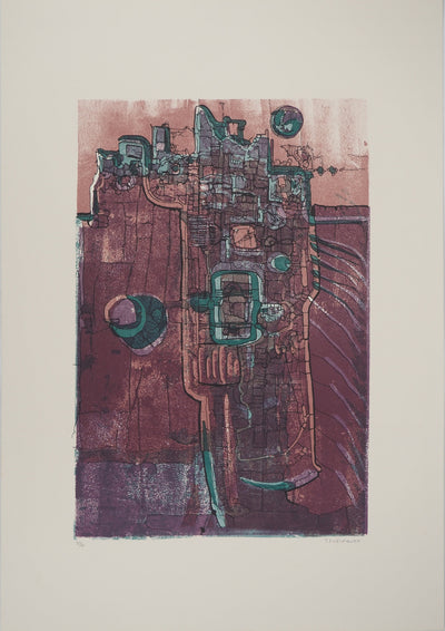 Jean-Pierre VIELFAURE : Labyrinthe souterrain, Lithographie originale (vue générale) - Crédit photo : Galerie Art.Paris
